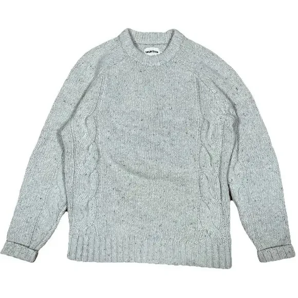 Taylor Stitch The Topside Sweater in Natural Cable Knit 36 XS Merino Wool Blend